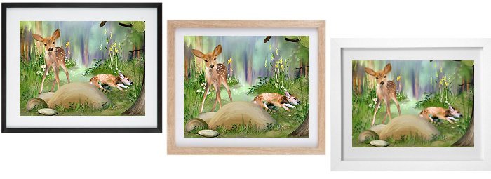 Cute Young Deer Framed Prints